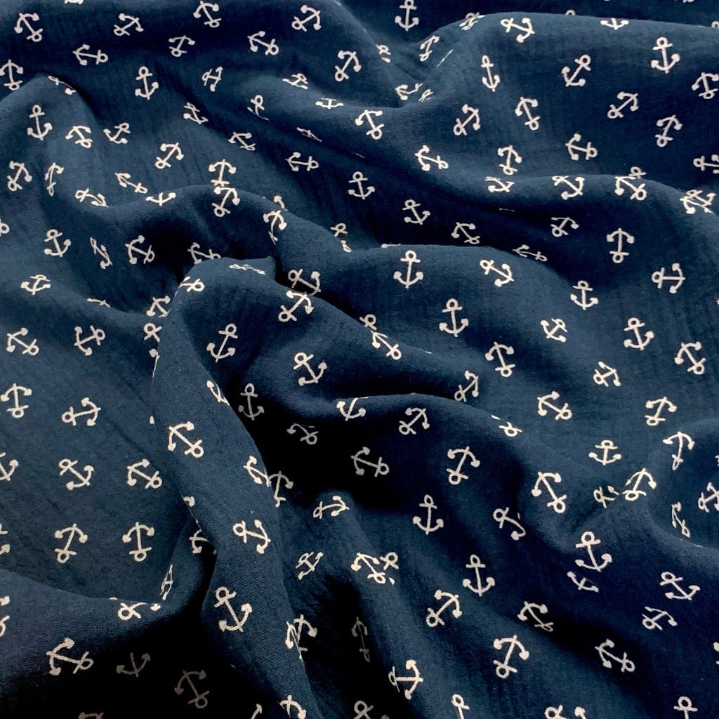 All Over Anchors Double Gauze Fabric