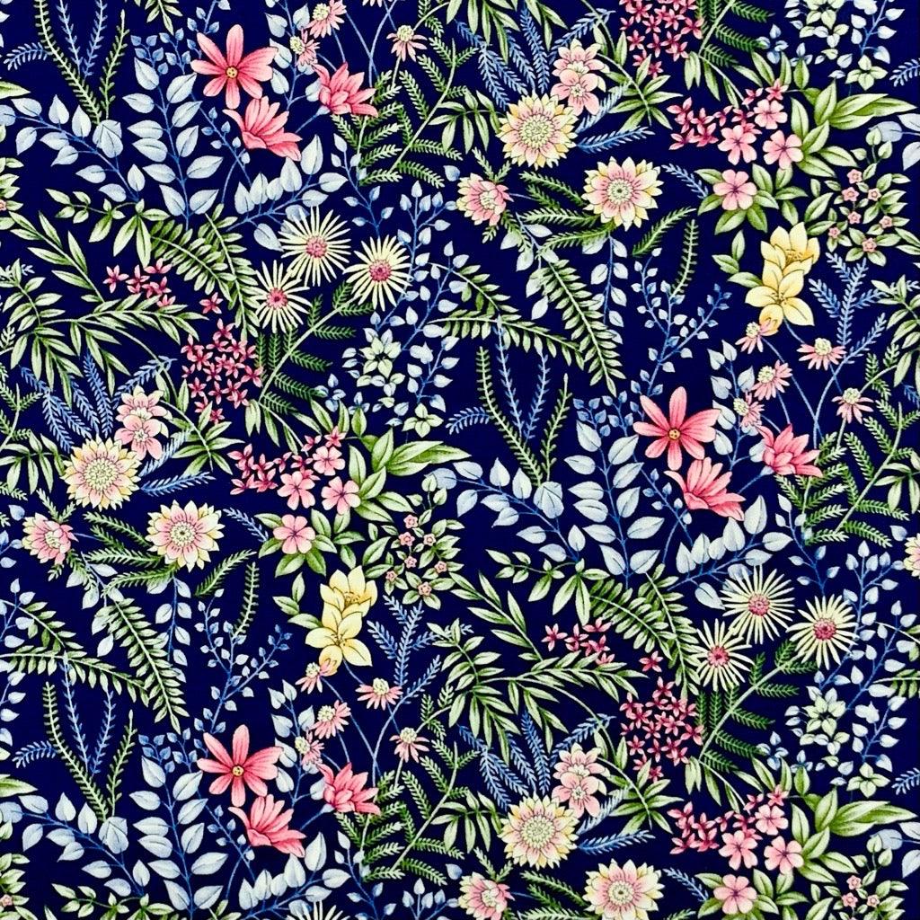 Botanical Rose &amp; Hubble Cotton Poplin Fabric - Pound Fabrics