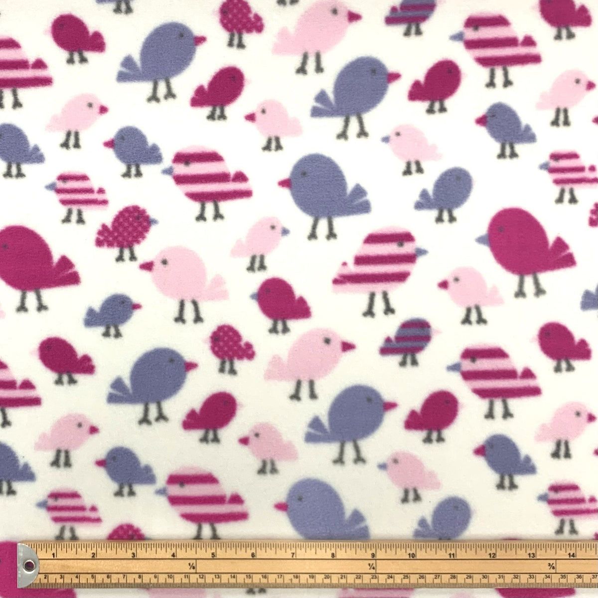 Pink Birds Anti Pill Polar Fleece Fabric (6575982051351)