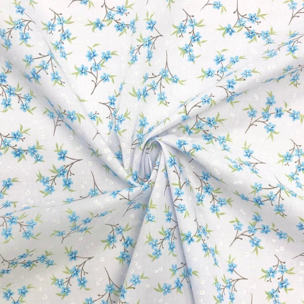 Spring Flower Branches Polycotton Fabric - Pound Fabrics