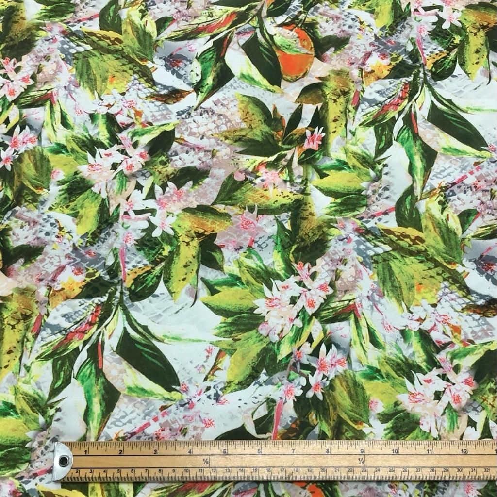 Green Leaves Cotton-Touch Polyester Fabric - Pound Fabrics