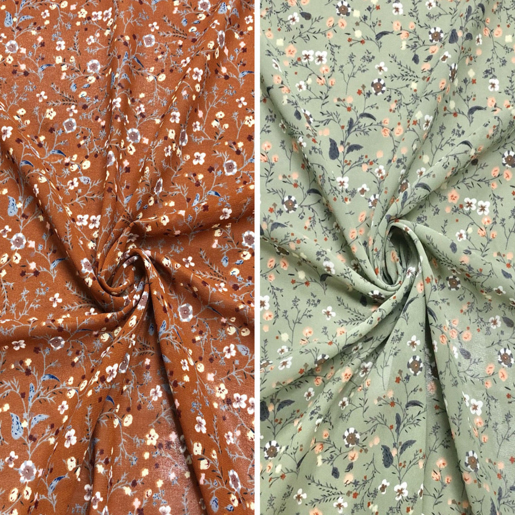 Busy Floral Georgette Fabric - Pound Fabrics