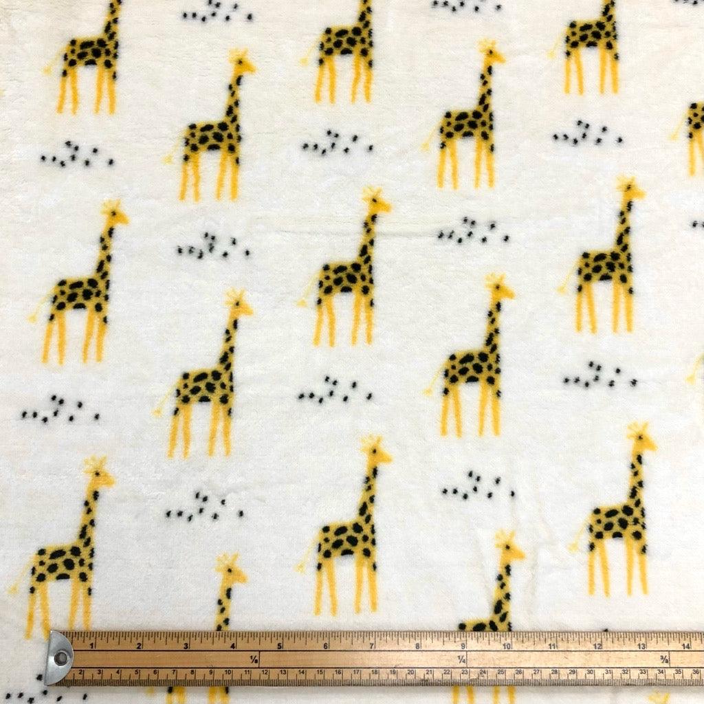 Giraffes on Beige Cuddle Fleece Fabric - Pound Fabrics