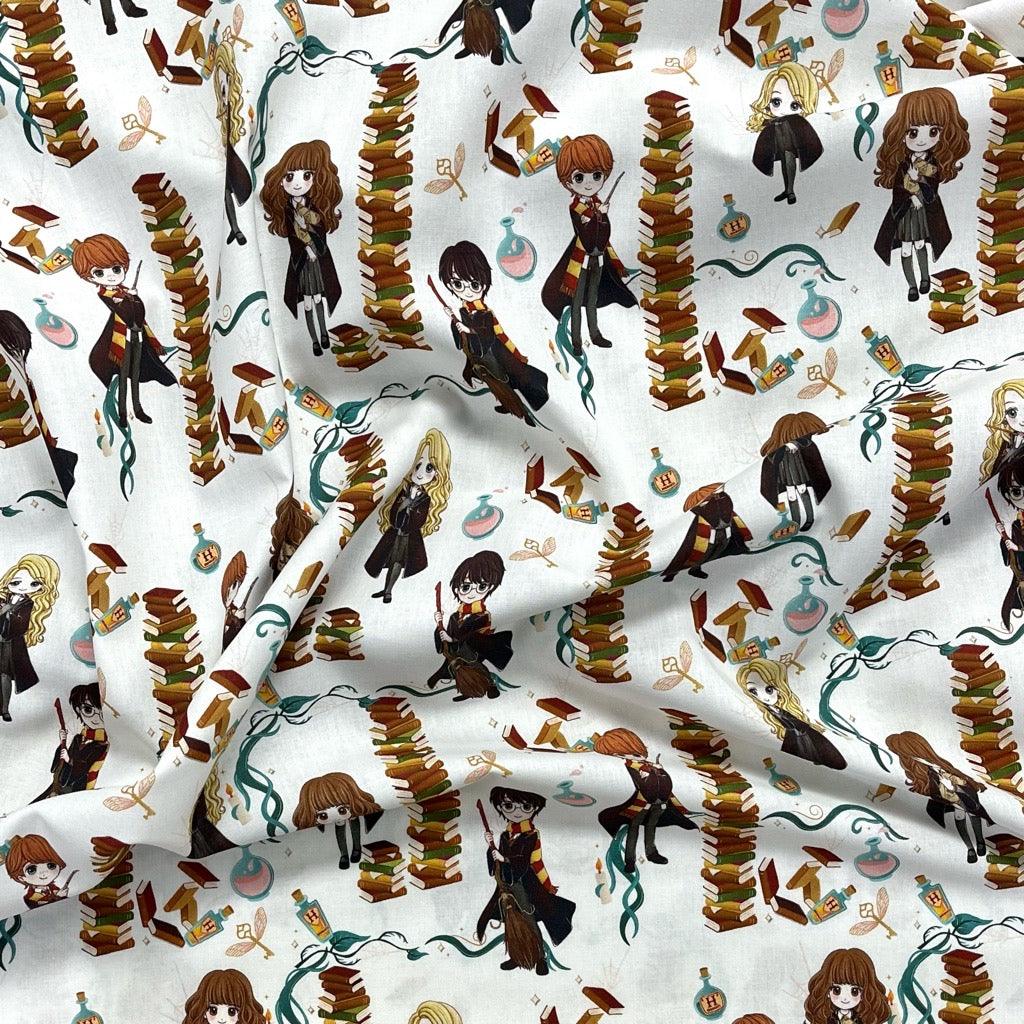 White Harry Potter Cotton Fabric - Pound Fabrics