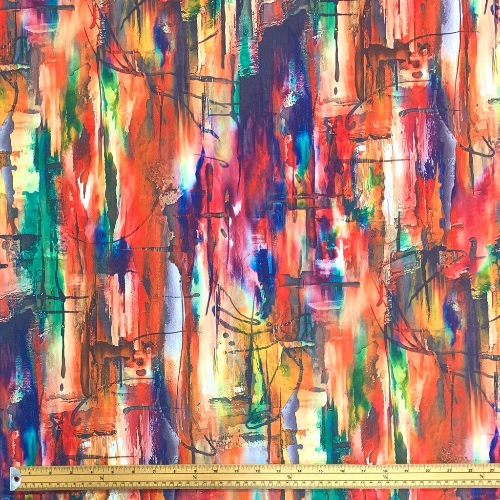 Abstract Painting Polyester Canvas Fabric - Pound Fabrics