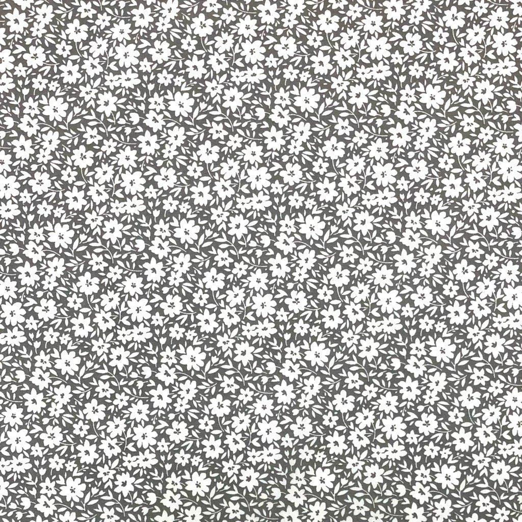 White Ditsy Floral Polycotton Fabric - Pound Fabrics