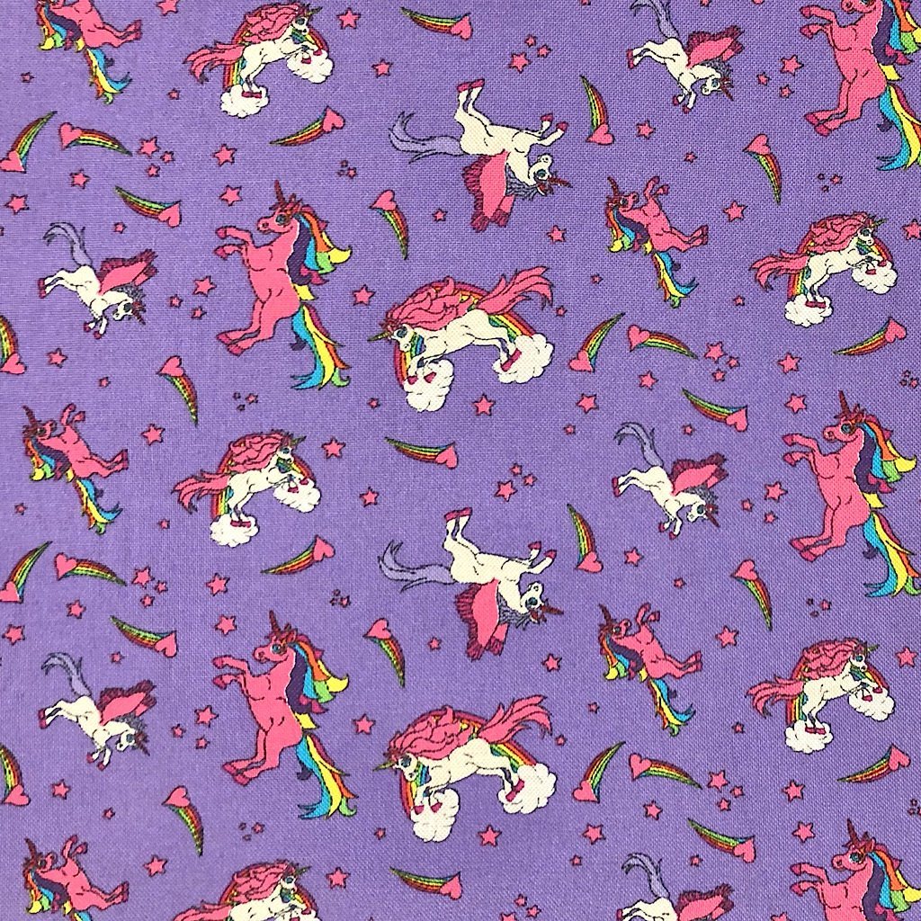 Unicorn Cotton Canvas Fabric (4512442089495)