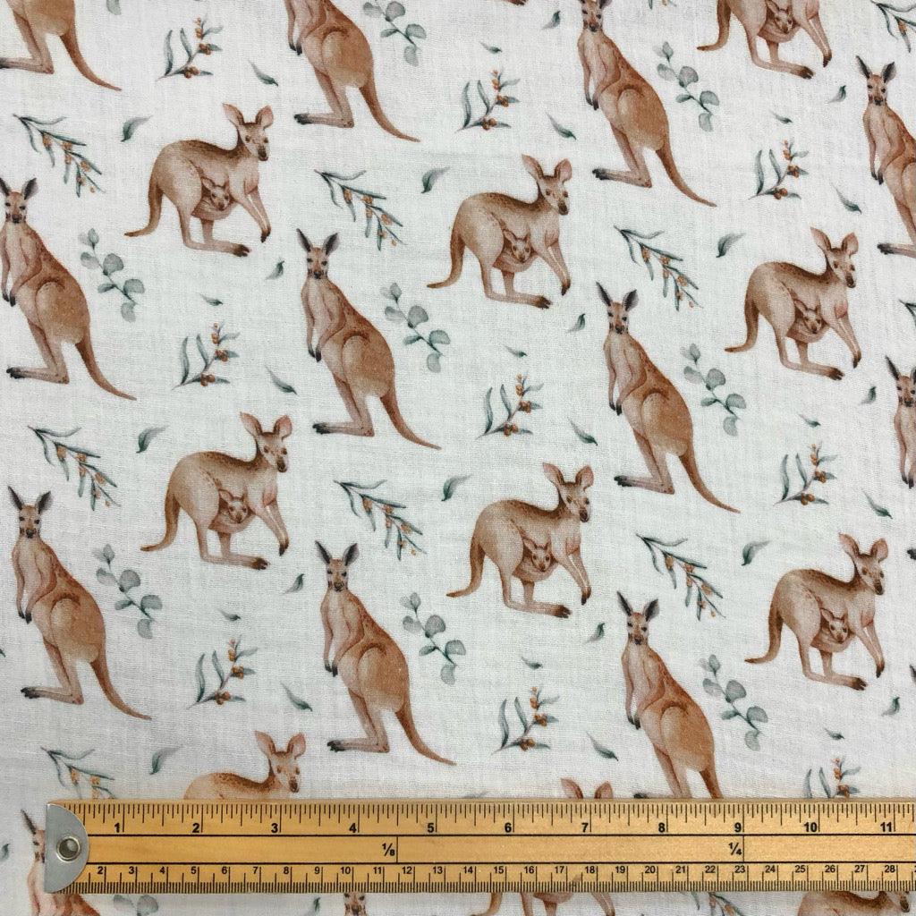 Kangaroos Double Gauze Fabric - Pound Fabrics