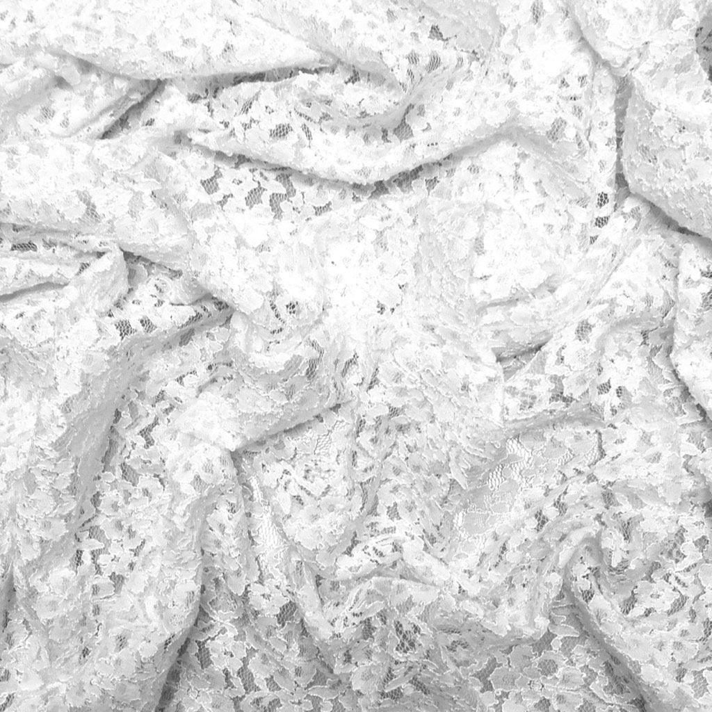 White Stretch Lace Fabric - Pound Fabrics