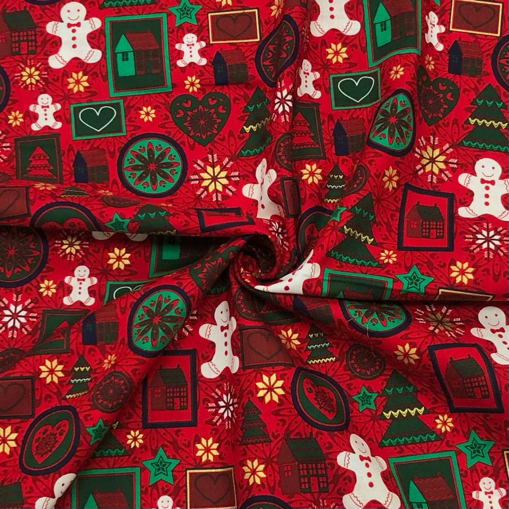 All Over Xmas Prints Cotton Fabric