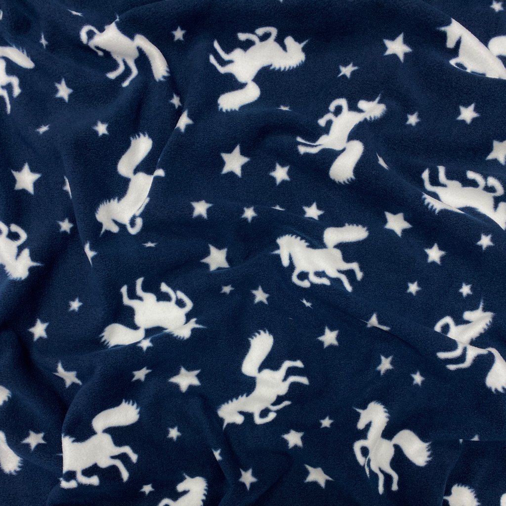 Stars &amp; Unicorns Anti Pill Polar Fleece Fabric (6576544710679)