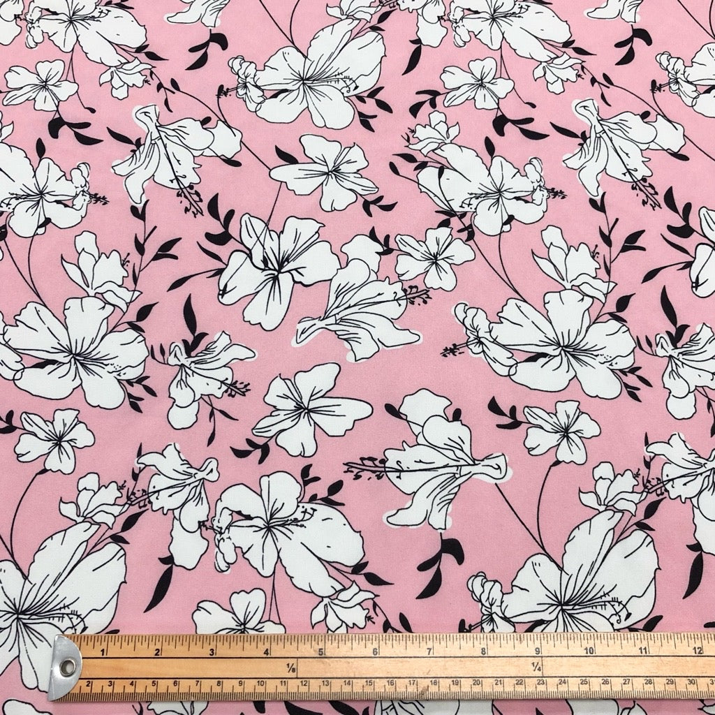 Large Flower Fields Crepe Fabric