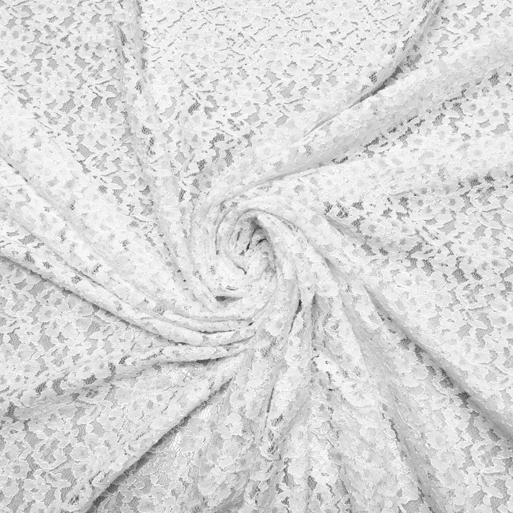 White Stretch Lace Fabric - Pound Fabrics