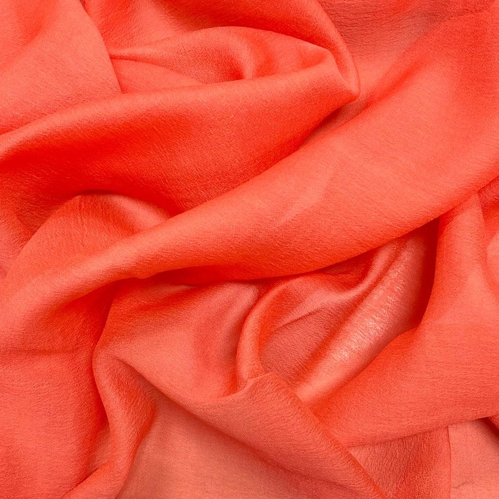 Peach/Orange Sheer Crinkle Polyester Fabric - 3 Metres for 3p! - Pound Fabrics