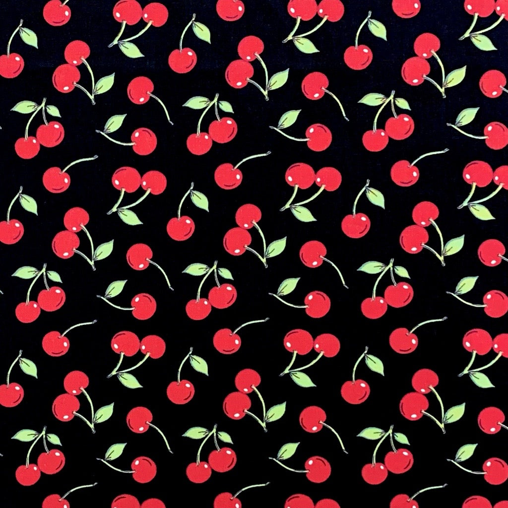 Cherries Rose &amp; Hubble Cotton Poplin Fabric - Pound Fabrics
