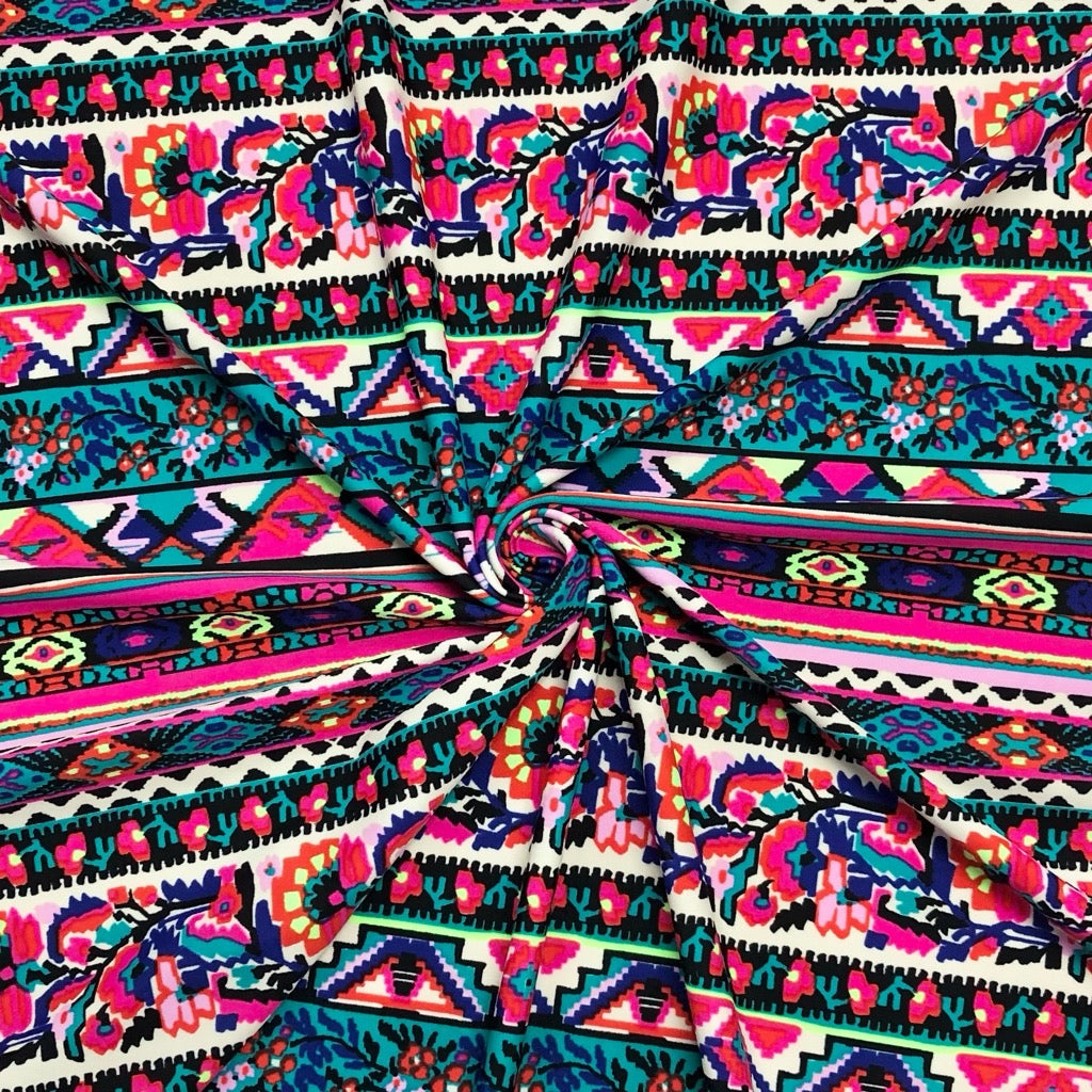 Colourful Symmetrical Lycra Spandex Fabric