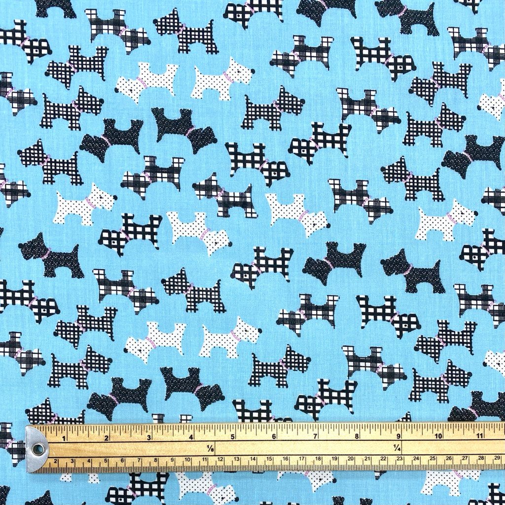 Scotty Dog Polycotton Fabric (6552381227031)
