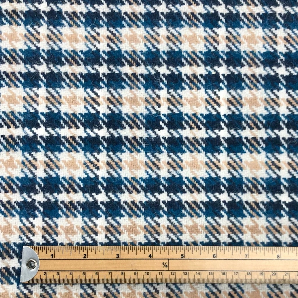 Woven Checkered Wool Blend Fabric - Pound Fabrics