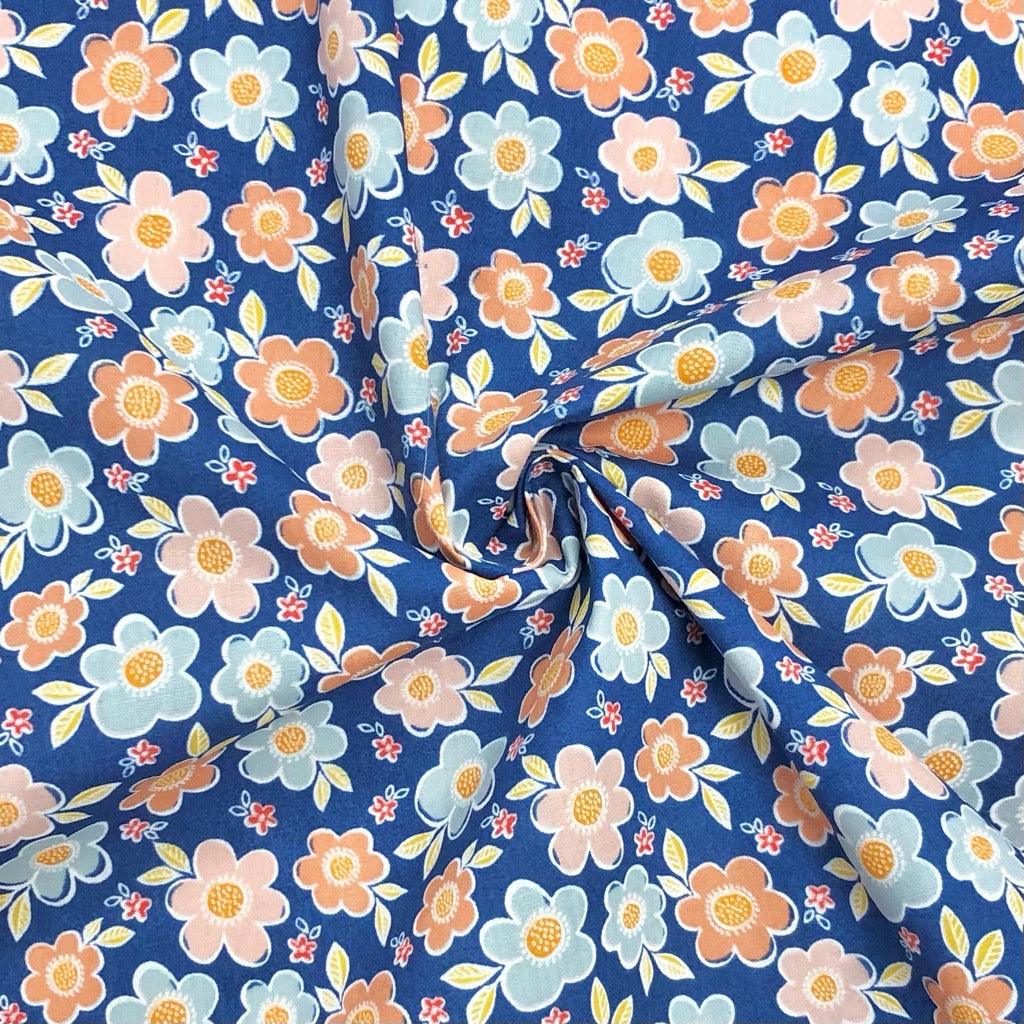 Cartoon Daisies Polycotton Fabric - Pound Fabrics