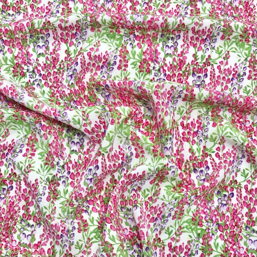 All Over Floral Branches Polyester Crepe Fabric - Pound Fabrics