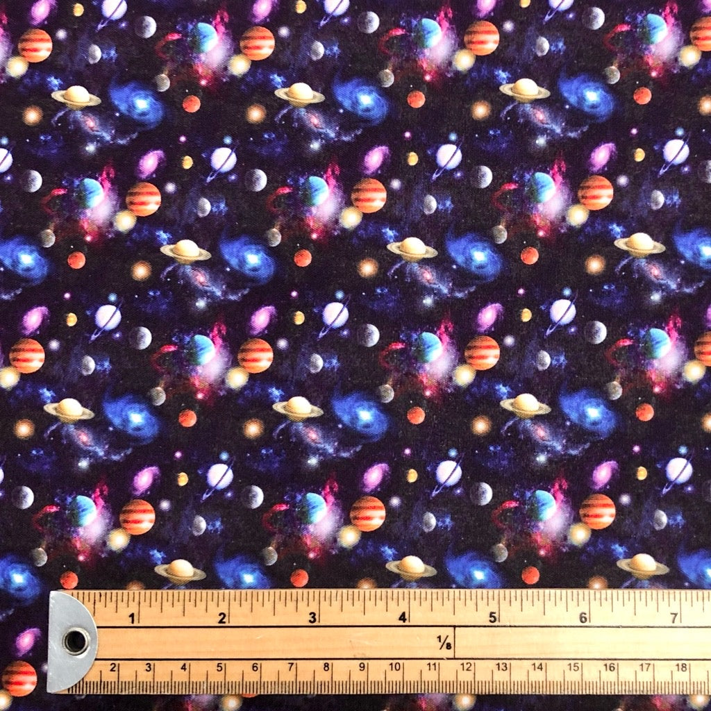 Planets and Galaxies Cotton-Touch Polyester Fabric - Pound Fabrics