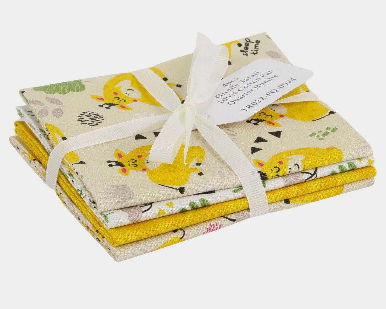 Giraffe Safari 4 Piece Cotton Fat Quarter Bundle Pound Fabrics