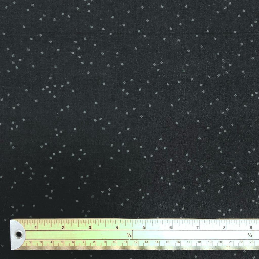 Mini Squares on Black Cotton Sheeting Fabric - Pound Fabrics