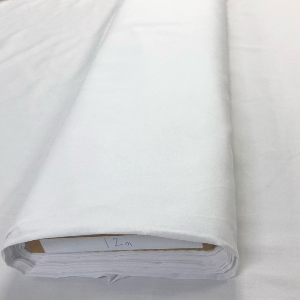 White Mercerised 100% Cotton Fabric - Pound Fabrics