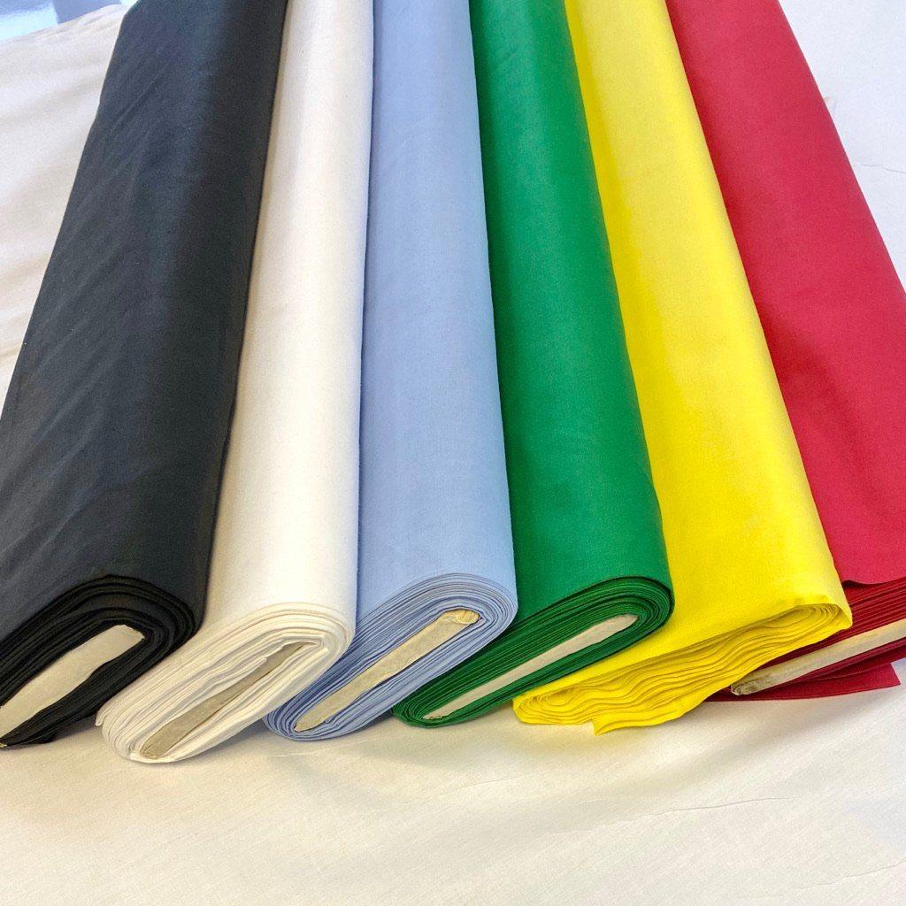 Plain 100% Cotton Fabric - Full Bolt - Colour Runs - Pound Fabrics