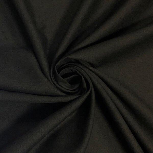 94” Wide Black Polycotton Sheeting Fabric - Pound Fabrics