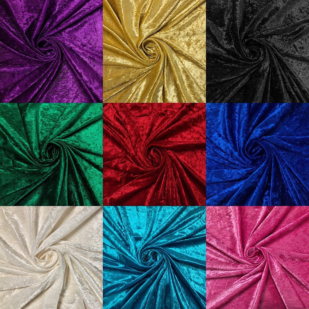 Velvet Fabric 4 Way Stretch Crushed Velvet Upholstery Velour