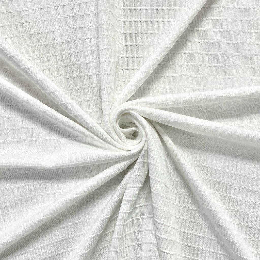 Wide Rib Ivory Jersey Fabric - Pound Fabrics
