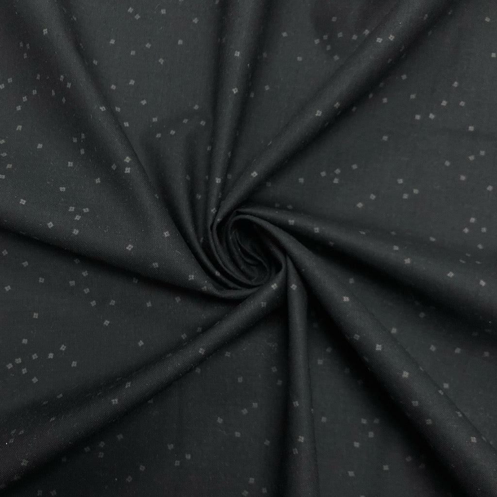 Mini Squares on Black Cotton Sheeting Fabric - Pound Fabrics