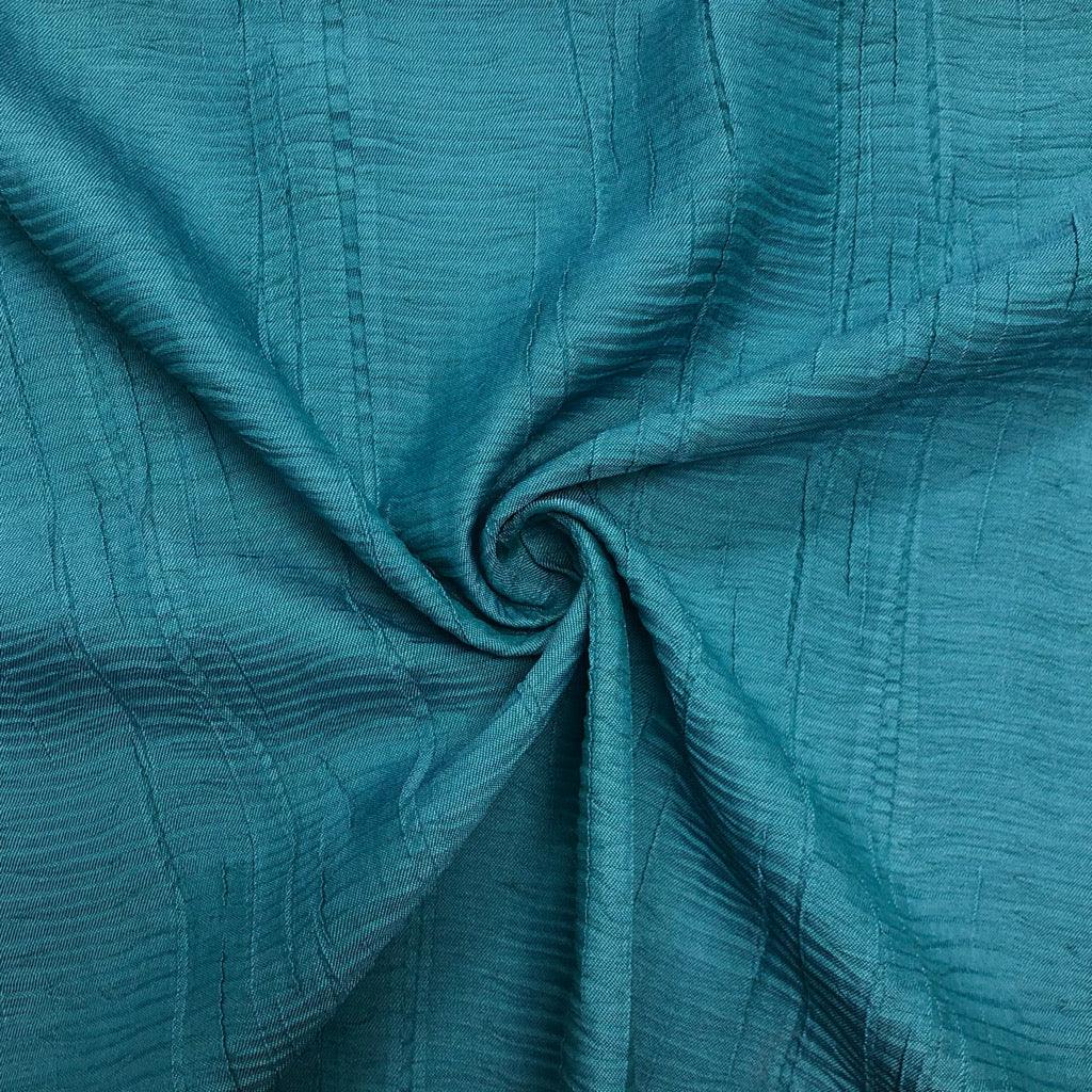 Turquoise Crinkle Upholstery Fabric - Pound Fabrics