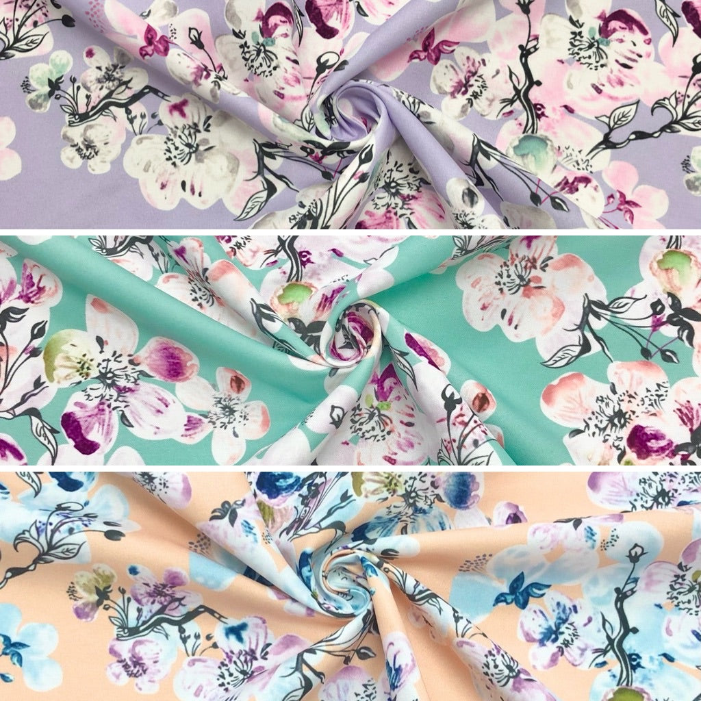 All Over Large and Small Floral Cotton-Touch Polyester Fabric - Pound Fabrics