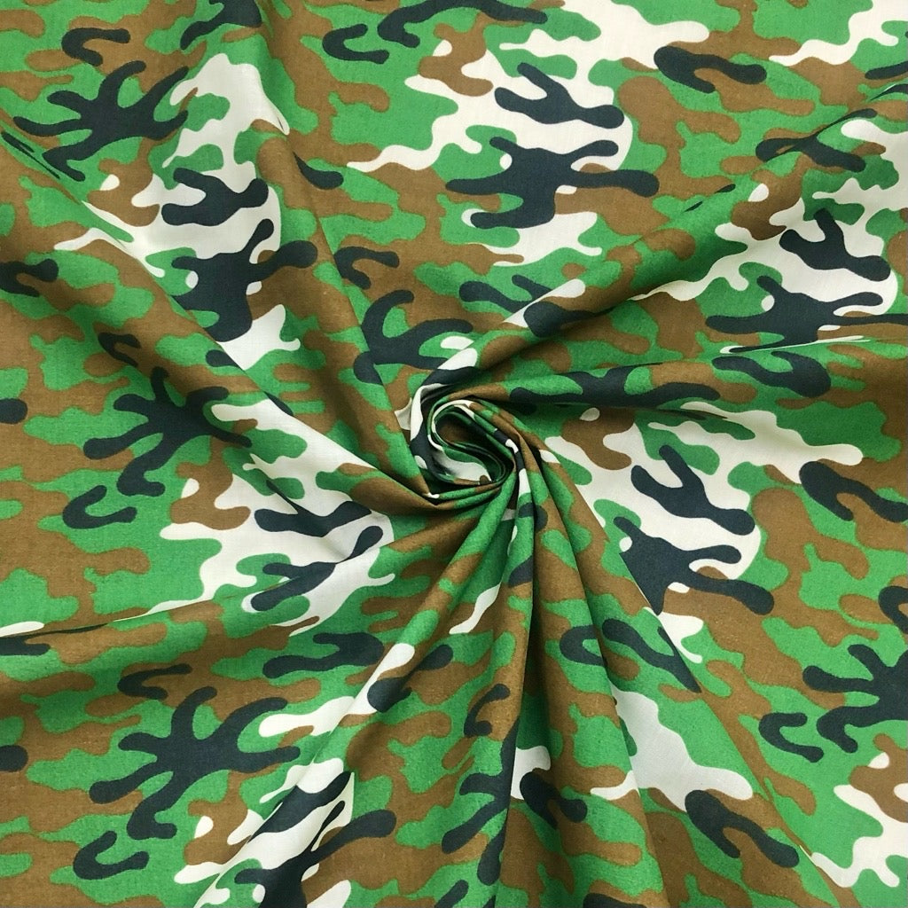 Camouflage Polycotton Fabric - Pound Fabrics