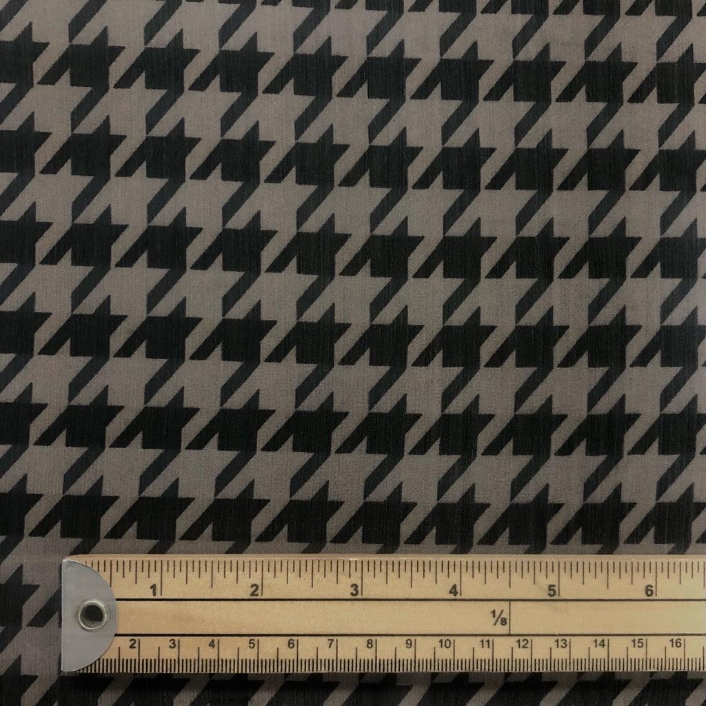 Black Dogtooth on Brown Chiffon Fabric - 3 metres for £3 - Pound Fabrics