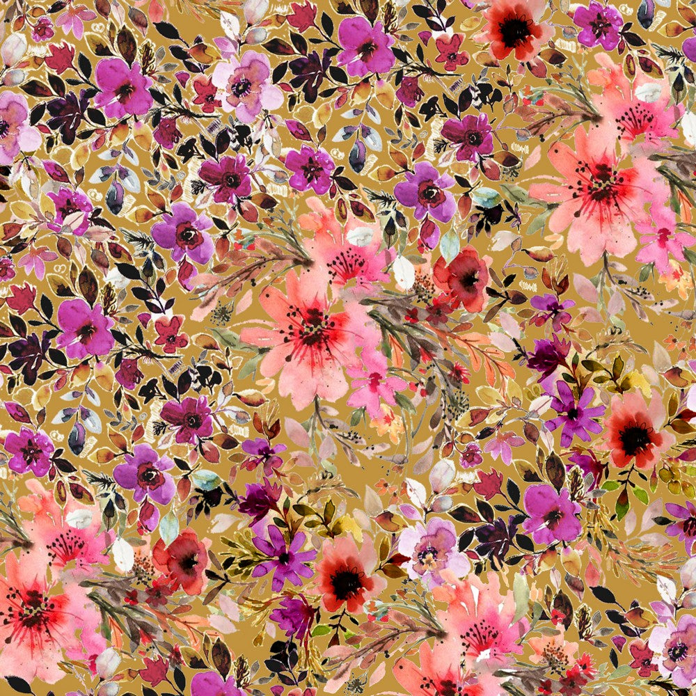 Digital Large and Small Floral Sweatshirt Fabric