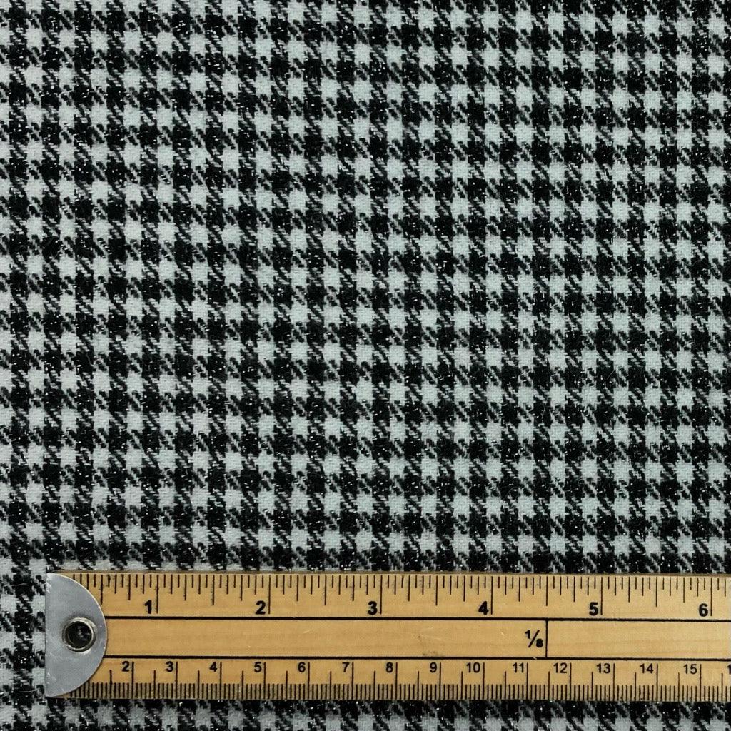 Monochrome Houndstooth Wool Blend Fabric - Pound Fabrics
