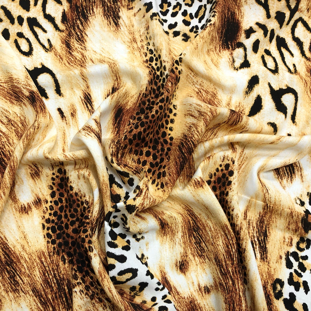 Wildlife Viscose Challis Fabric - Pound Fabrics