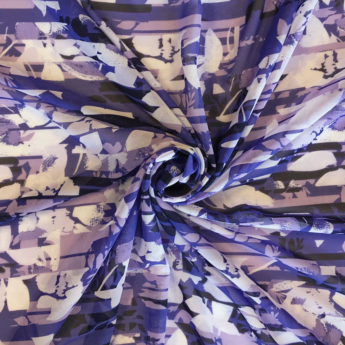 Purple Abstract Petals Chiffon Fabric (4476799516695)