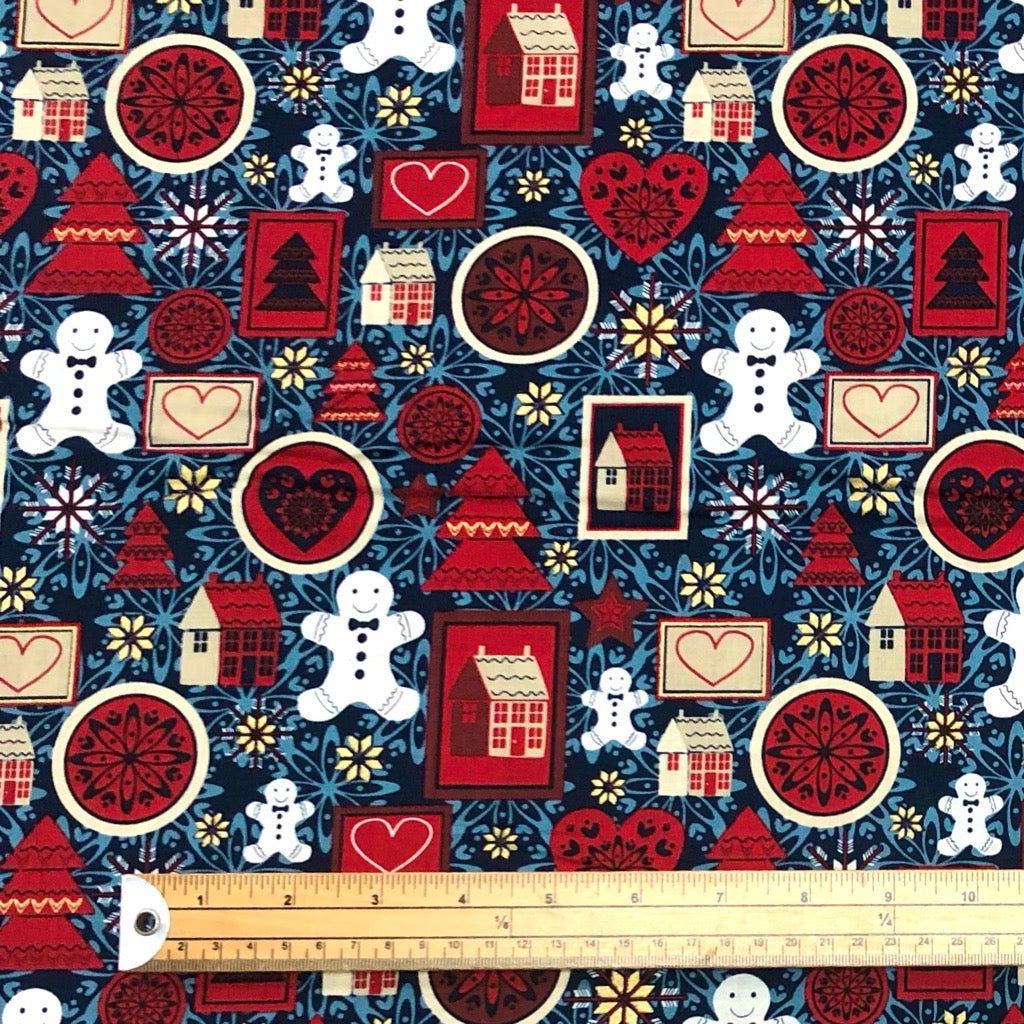 All Over Xmas Prints Cotton Fabric