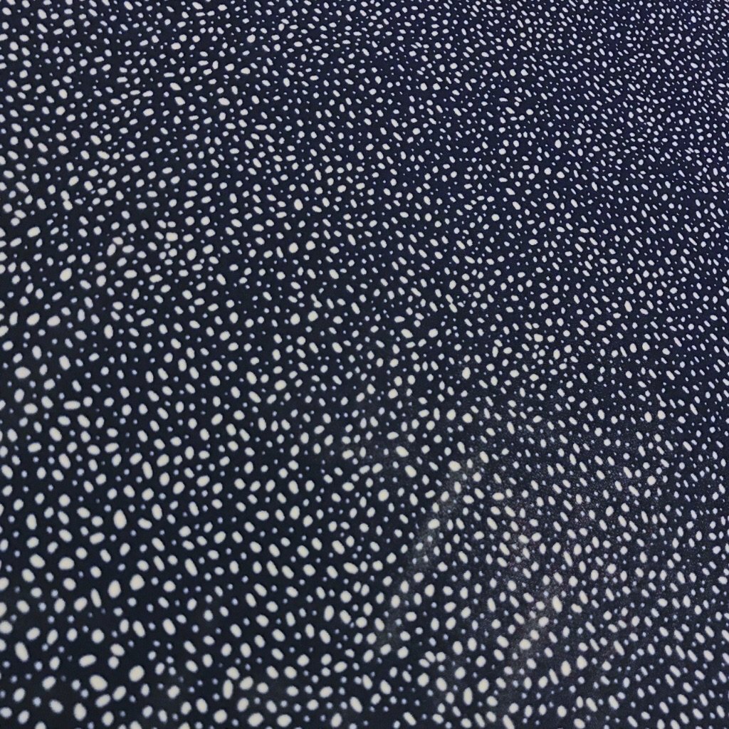 Dark Blue Dots Chiffon Fabric (4374070362135)