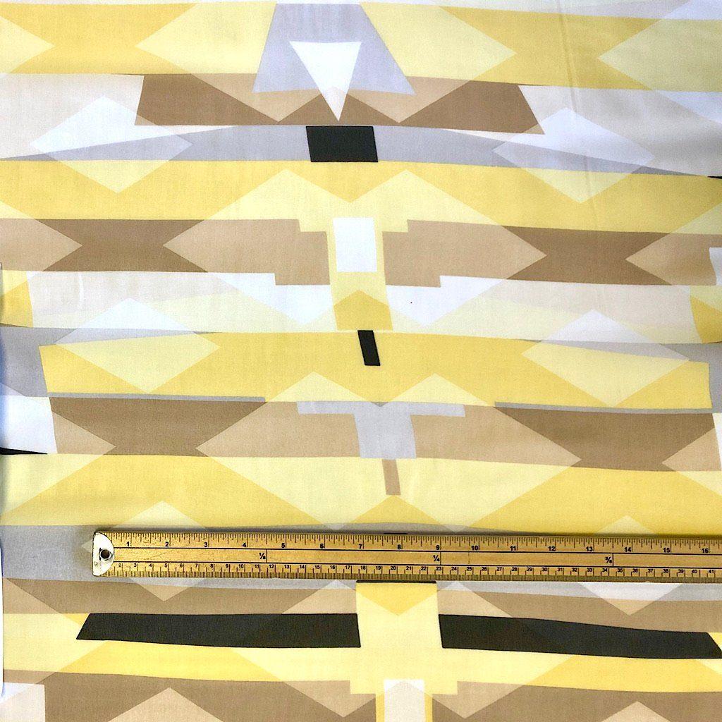 Yellow Geometric Chiffon Fabric - Pound Fabrics