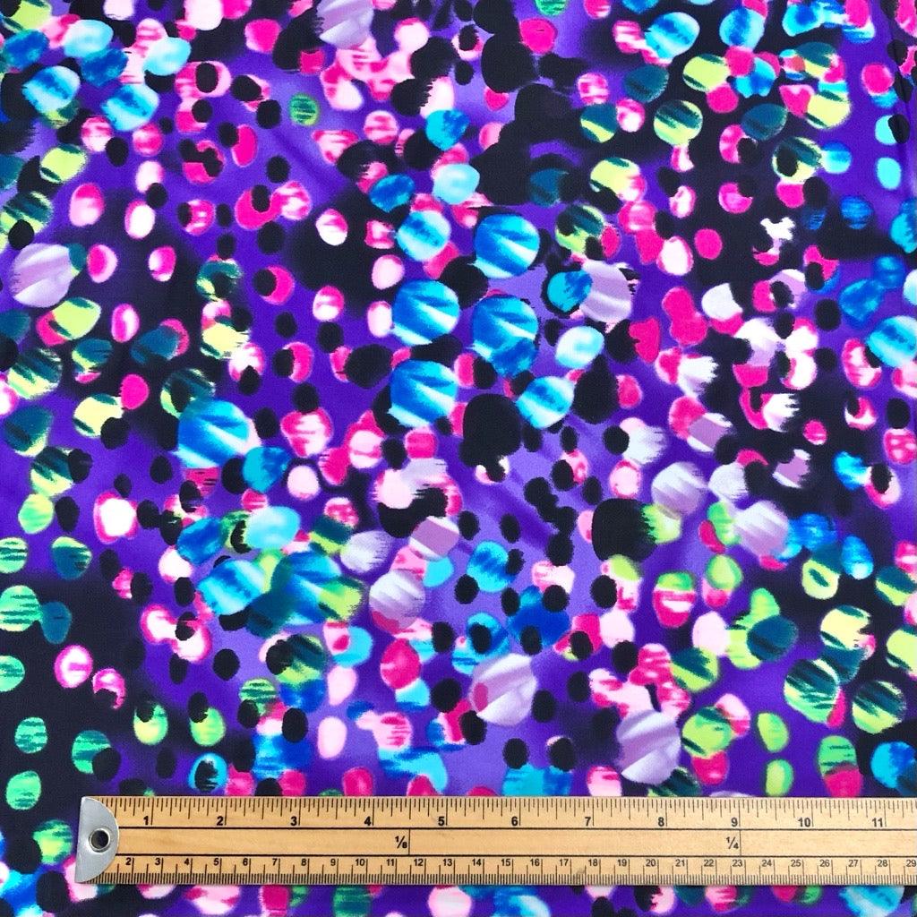 Bubbles on Purple Lycra Spandex Fabric - Pound Fabrics