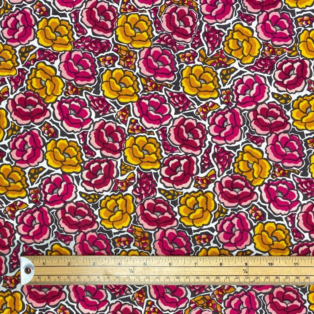 Floral Linen Mix Fabric (6559783092247)
