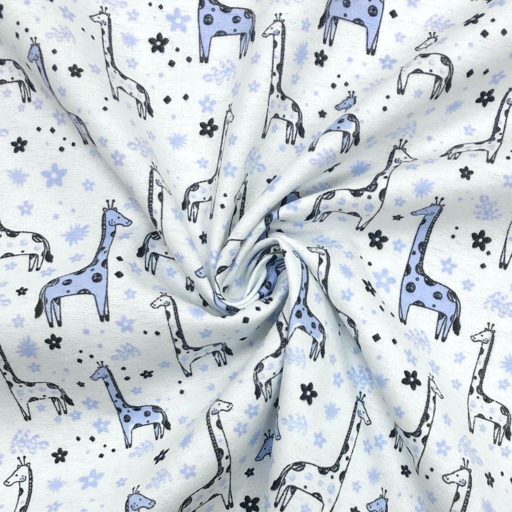 All Over Giraffes Brushed Cotton Fabric - Seconds - Pound Fabrics