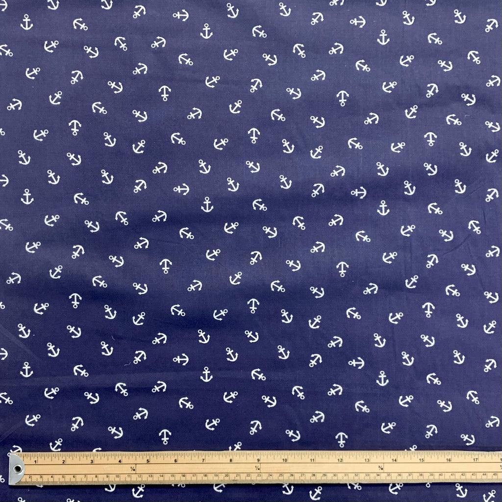 All Over Anchors Polycotton Fabric - Pound Fabrics