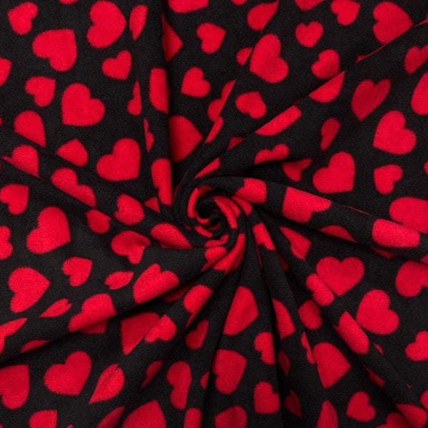 Red Hearts on Black