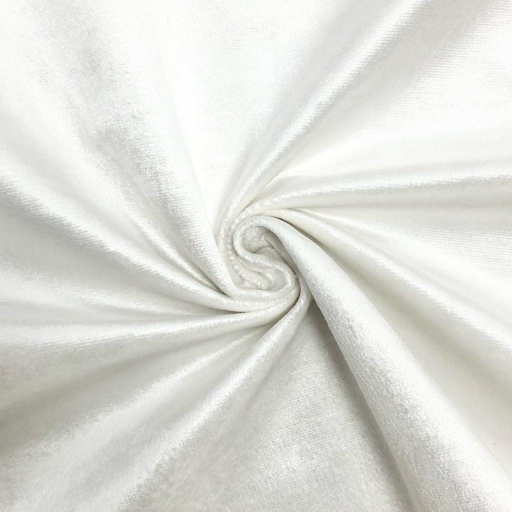 Plain Off White Heavyweight Upholstery Velvet Fabric - Pound Fabrics
